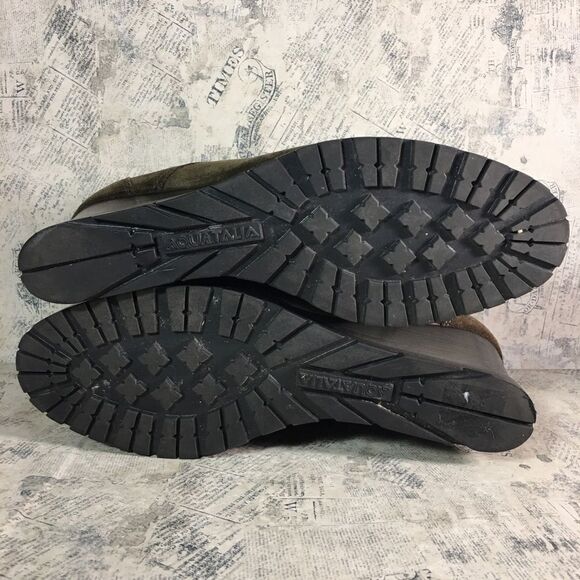 Aquatalia Chance Suede Lace-Up Wedge Boot, Forest (Olive) - Picture 10 of 13